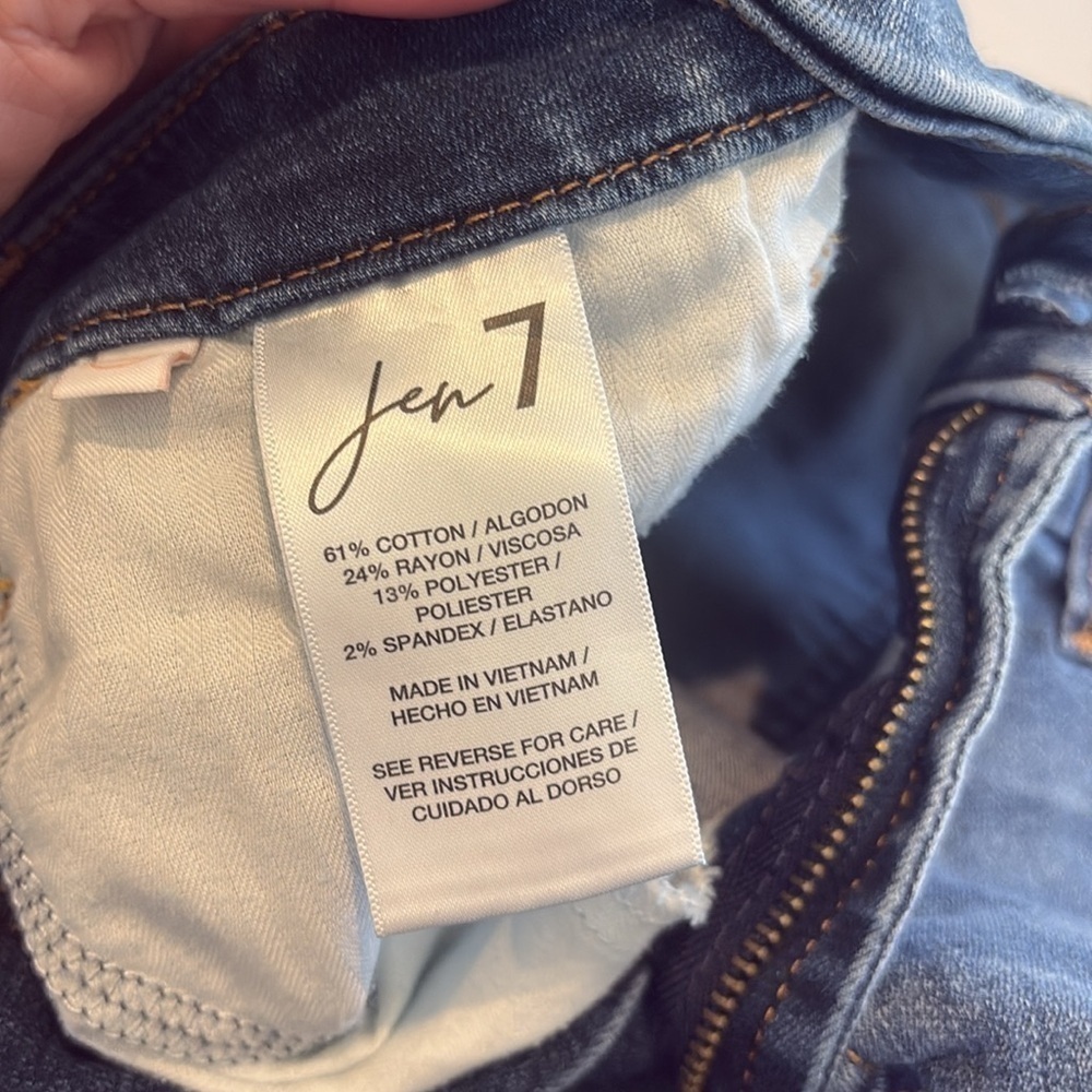 Jen 7 by 7 for all mankind - Cropped Fringe Hem Straight Leg Jean - Size 16. - Picture 12 of 15